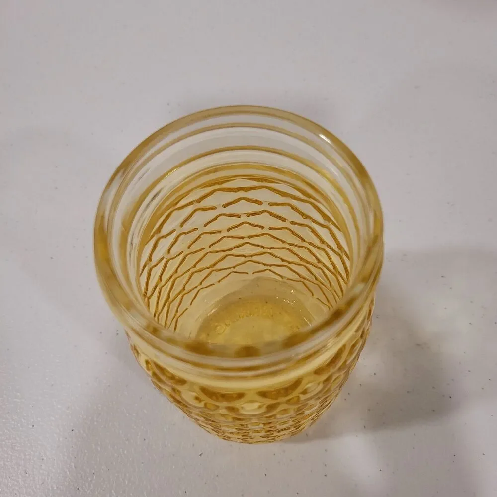 Mason Jar Pint Vase – Textured Pattern – Sunny Yellow – 5.25
